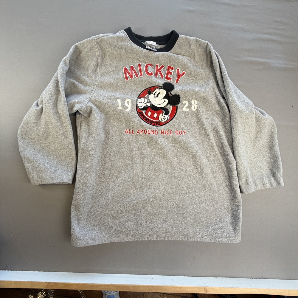 Disney Store Sweatshirt Mens Small Gray Mickey 1928 Fleece Pullover Graphic